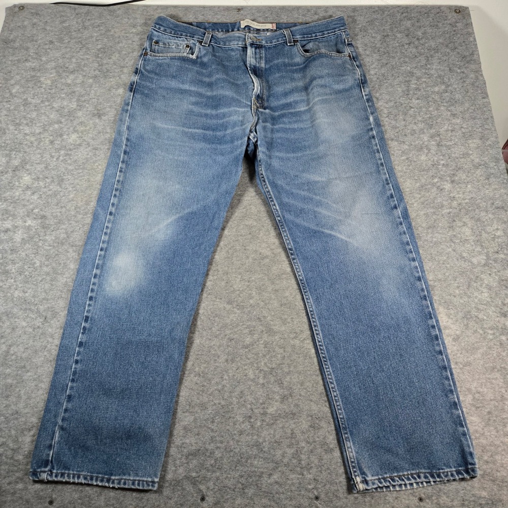 Y2K Levis Mens Blue 505 Regular Fit Straight Leg Jeans 42x32
